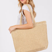 Solid Crochet Straw Tote Bag Mimi Wholesale