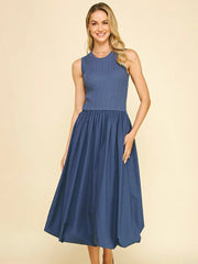 CONTRAST BUBBLE HEM MIDI DRESS Shop Expeditions