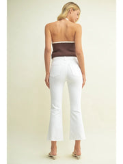 Cropped Kick Flare Jeans Just Black Denim