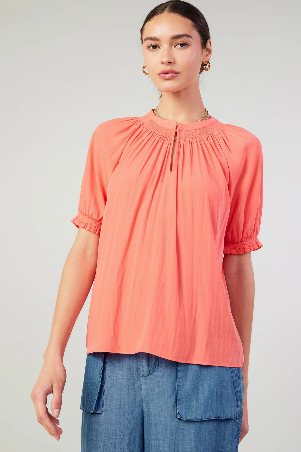 Gathered Yoke Blouse