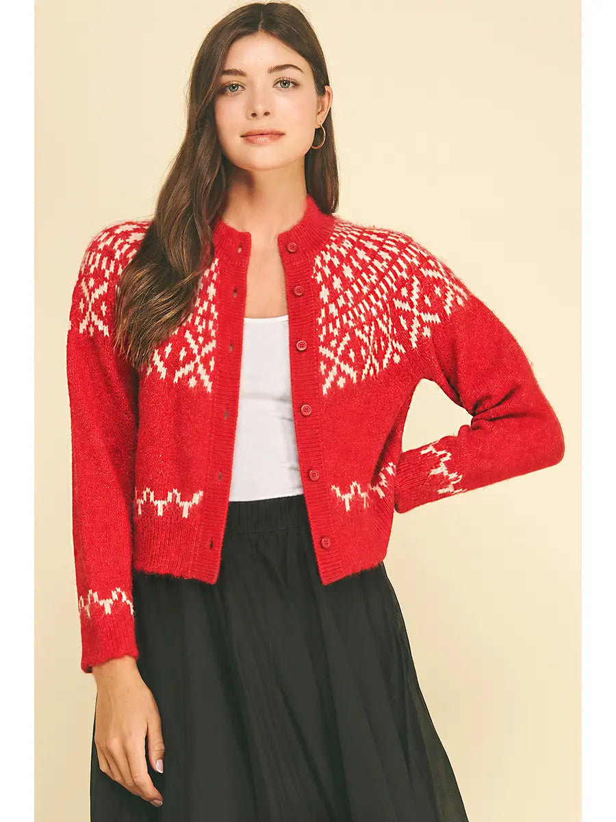 Fair Isle Knit Cardigan Pinch