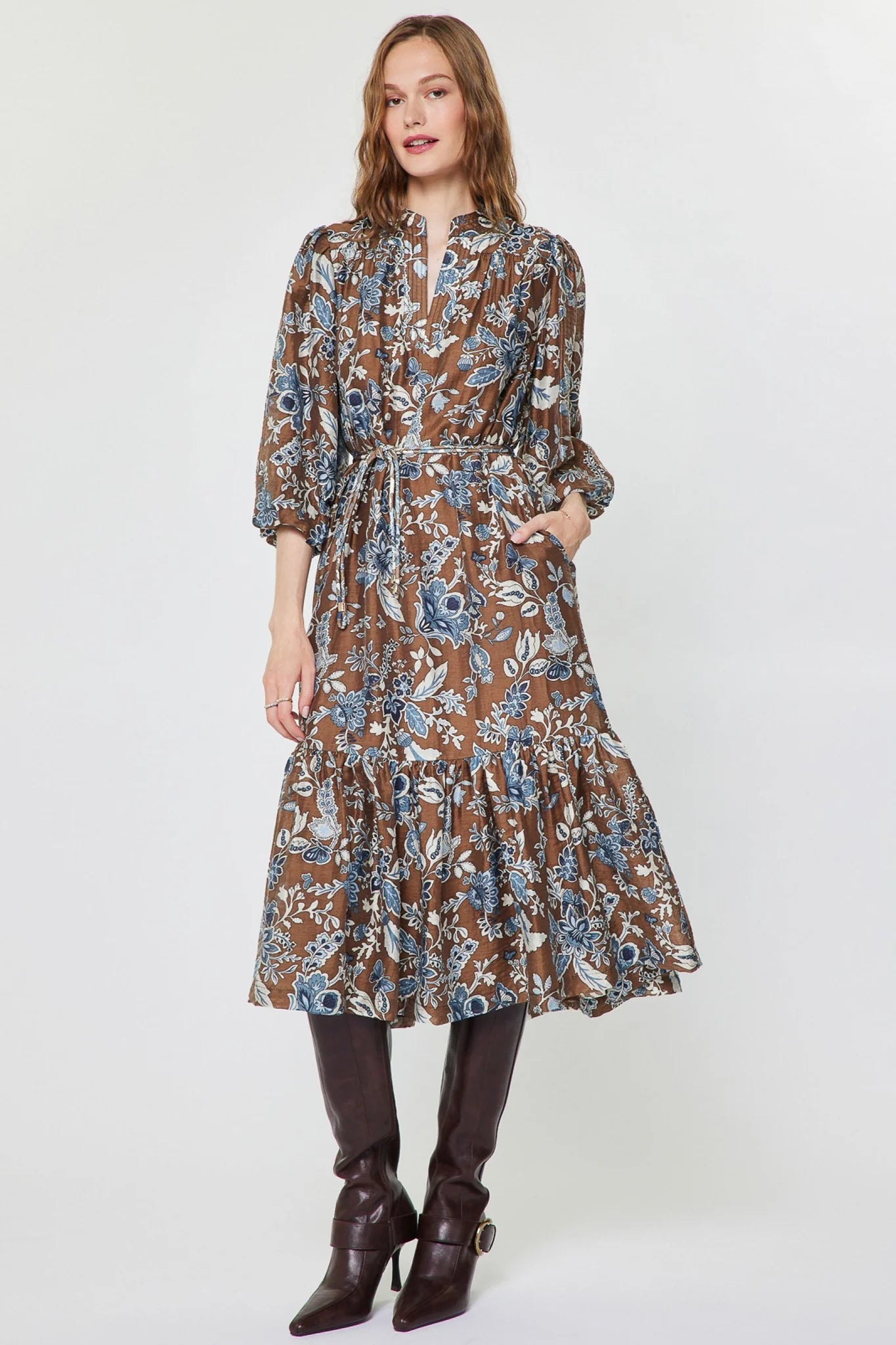 Lexi Floral Paisley Printed Midi Dress Current Air
