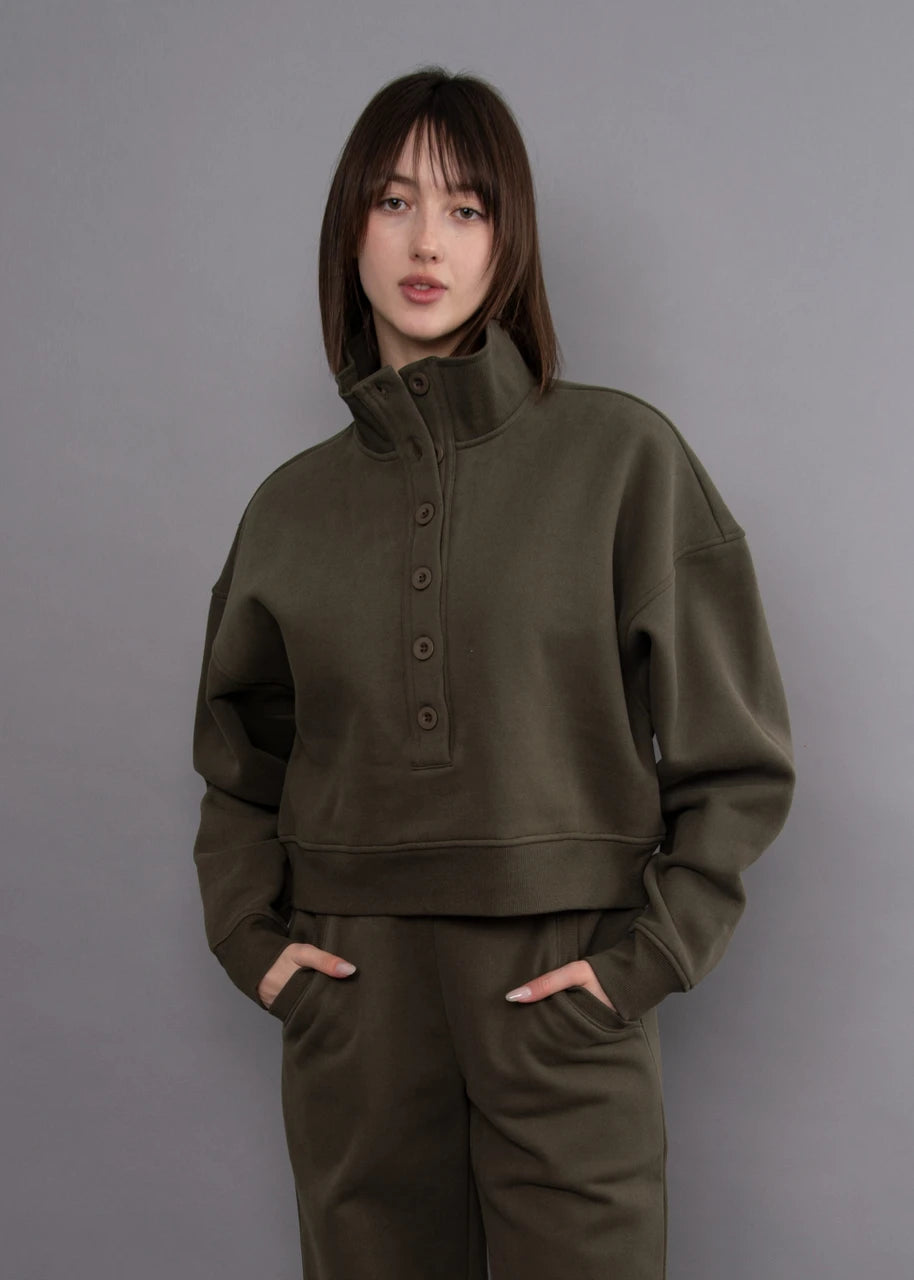 Malta Button-Up Mockneck Pullover RD Style