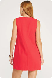 Wavy Contrast Color Block Mini Dress Entro