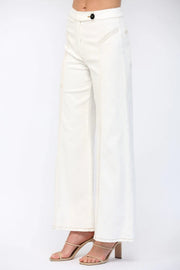 Contrast Topstitching Detail High-Waisted Flare Pants FLARE PANTS Fate