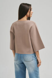 Leia Covered Button Sweater Entro