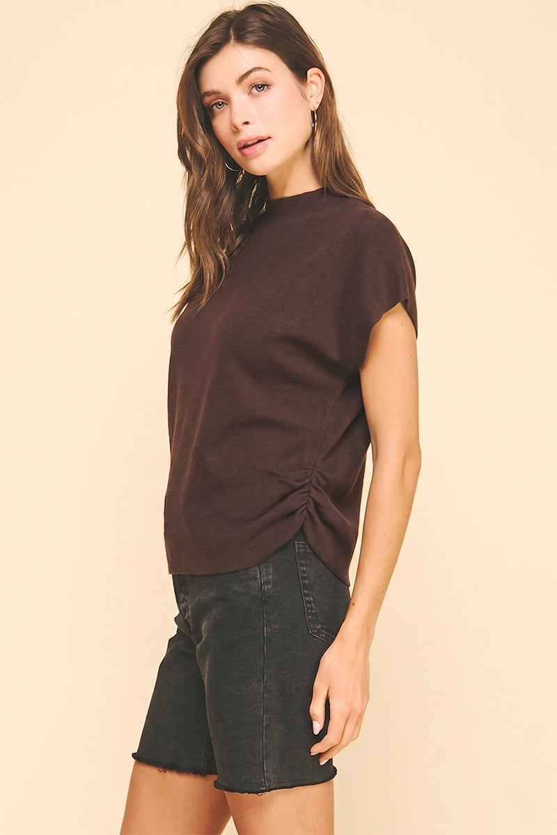 Sweater Vest with Shirring Detail Pinch