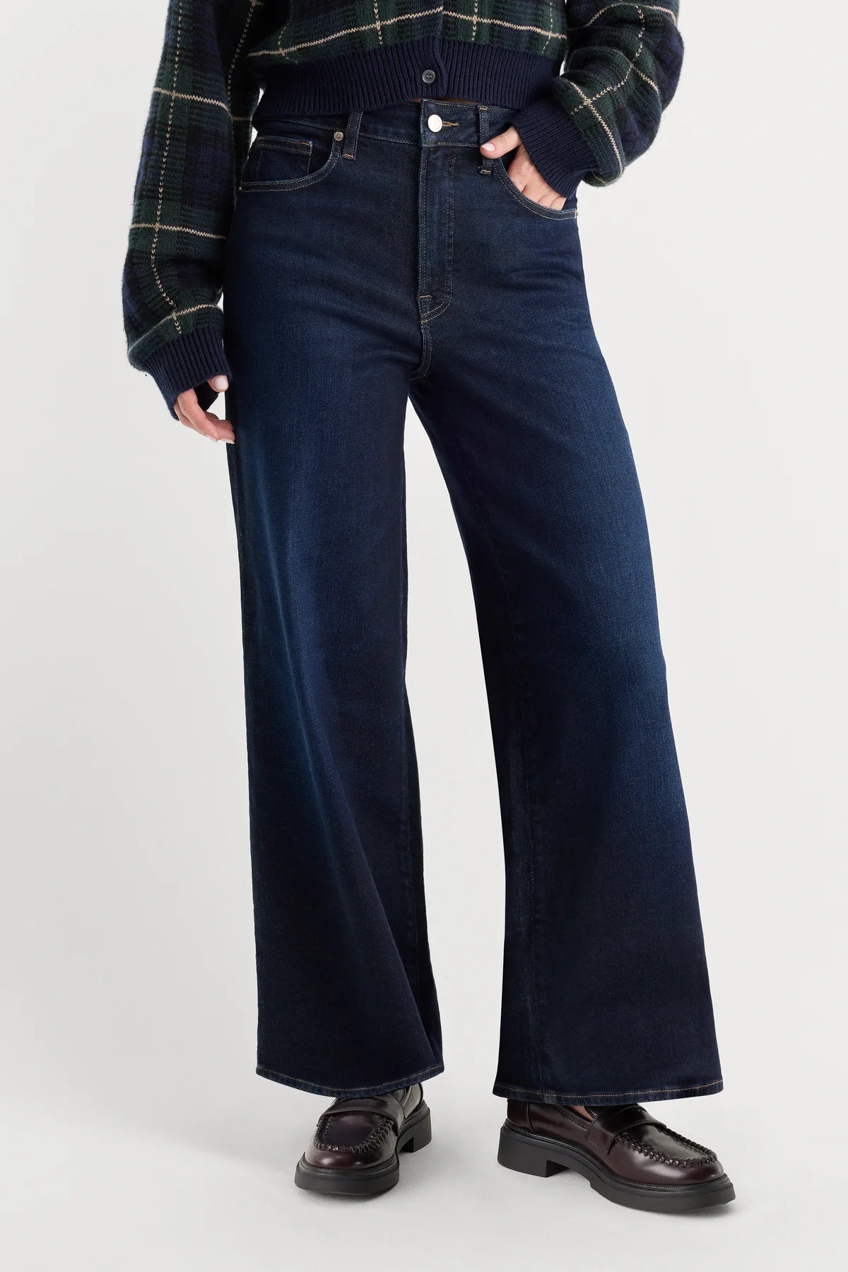 Soft Tech Good Waist Palazzo Ankle Jeans Good American