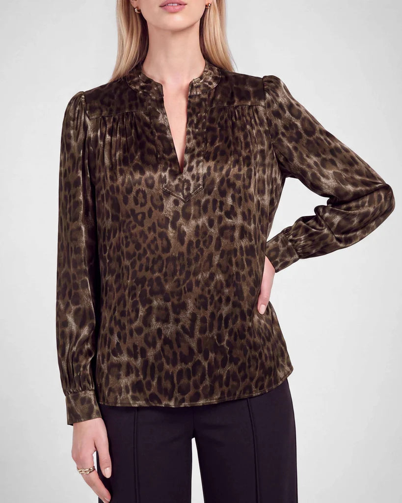 Leopard Print Long Sleeve Blouse Current Air