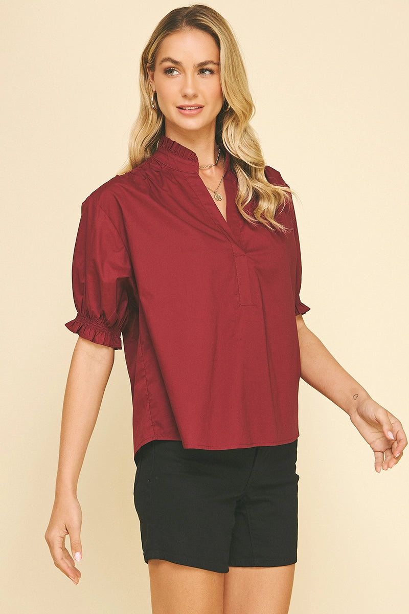 Balloon Sleeve Blouse Top Pinch