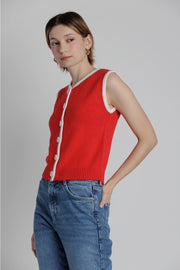 Contrast Cord Sleeveless Sweater Shop Expeditions