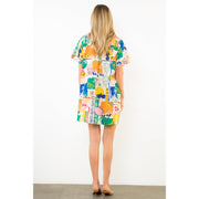 Short Sleeve Patterned Dress THML