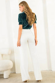 Textured Velvet Mock Neck Top THML