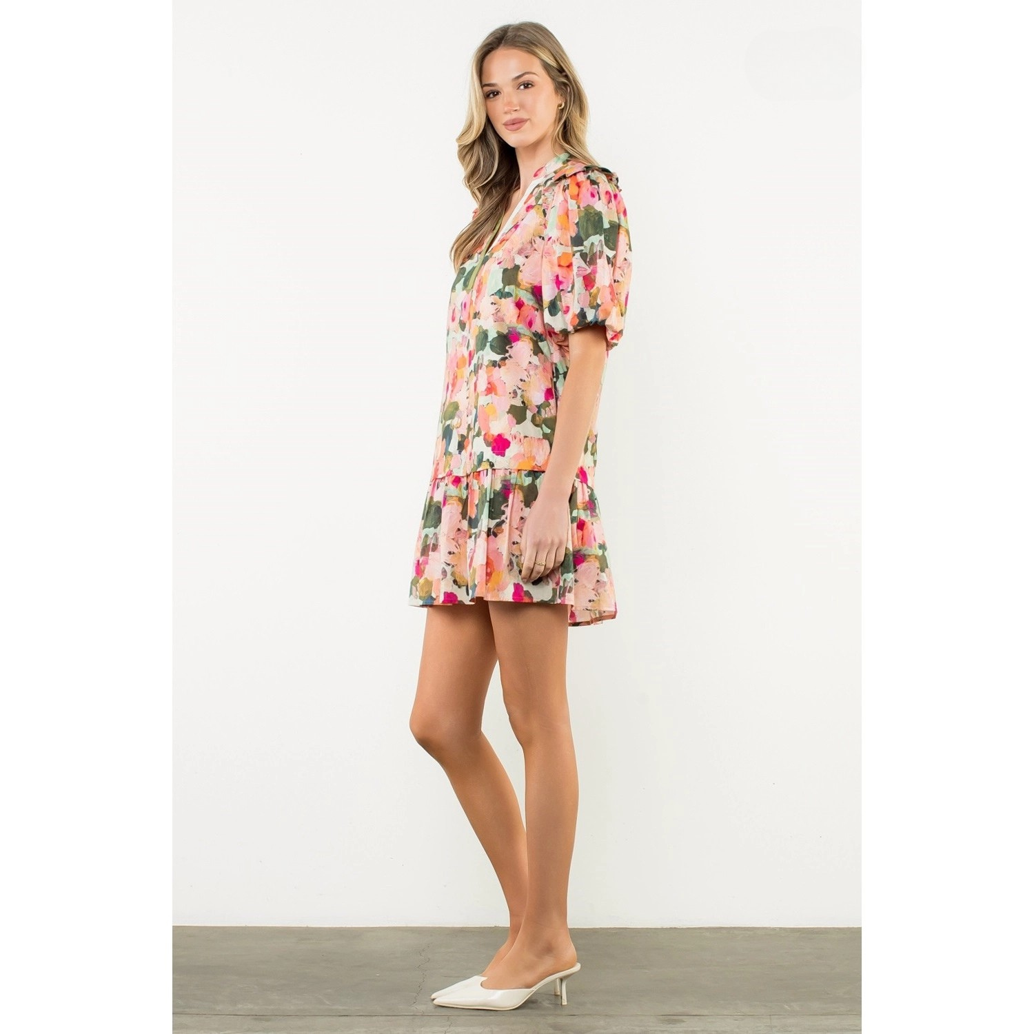 Lennon Puff Sleeve Mini Dress THML