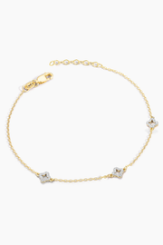 Diamond Station Chain Bracelet in Gold Ella Stein