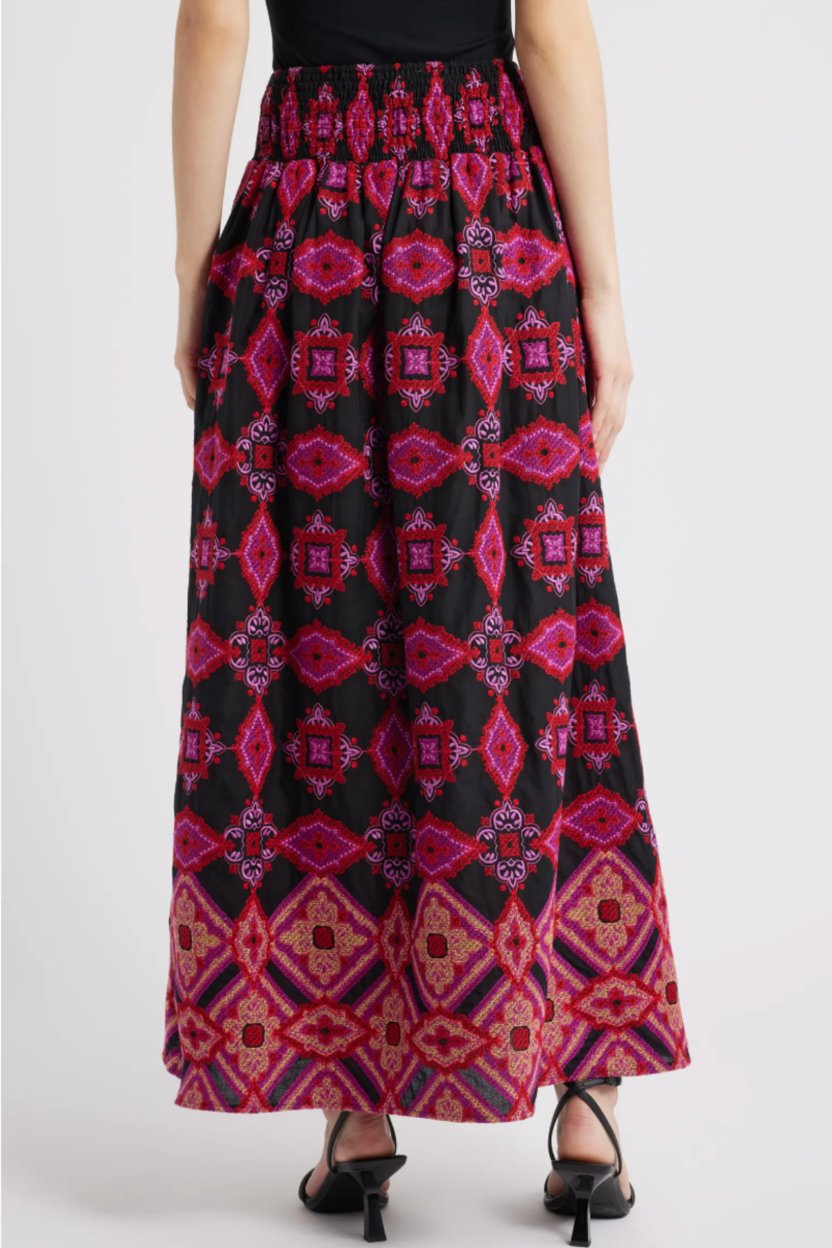 Deana Embroidered Maxi Skirt Ciebon