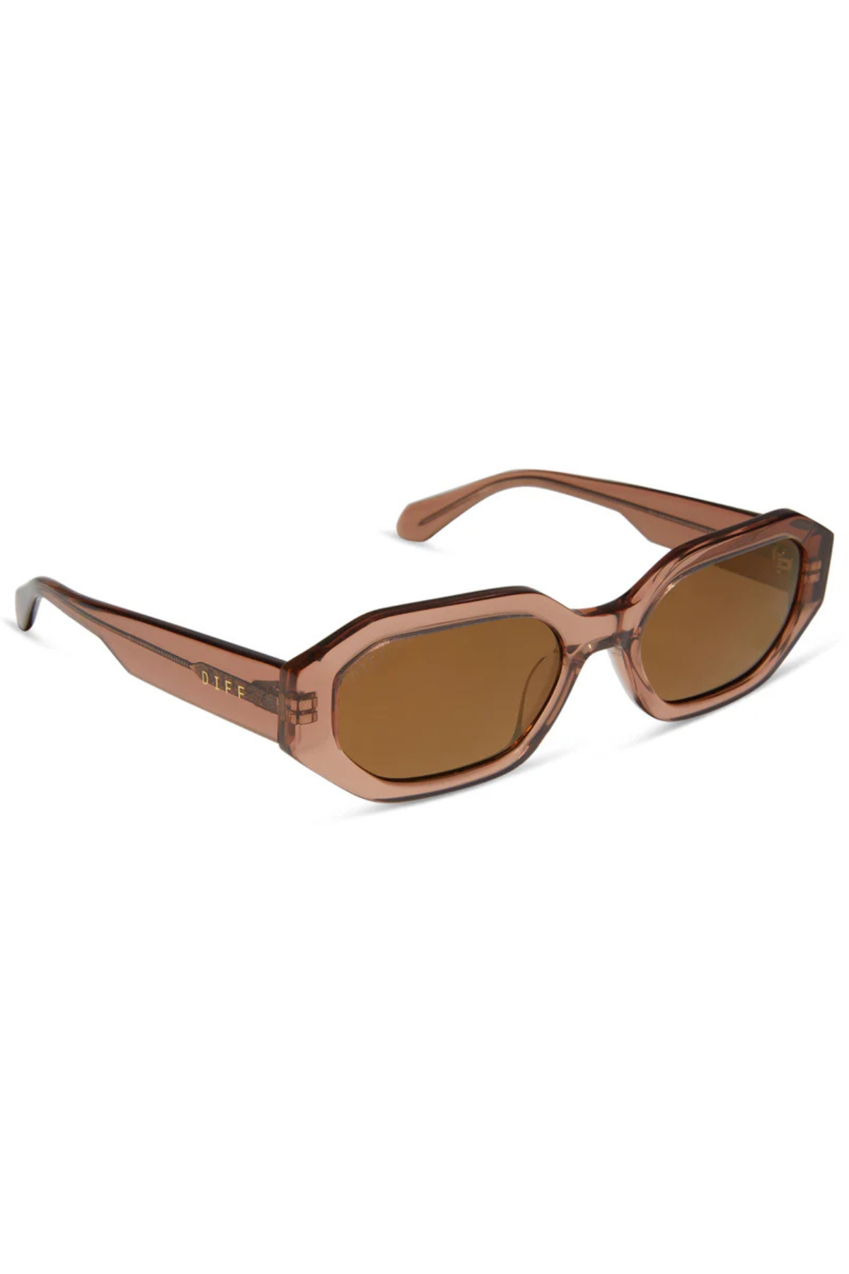Allegra Rectangle Sunglasses in Cafe Ole Brown Flash Polarized | Diff Eyewear Diff Eyewear