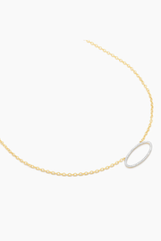 One With the Oval Pendant Necklace in Gold Ella Stein