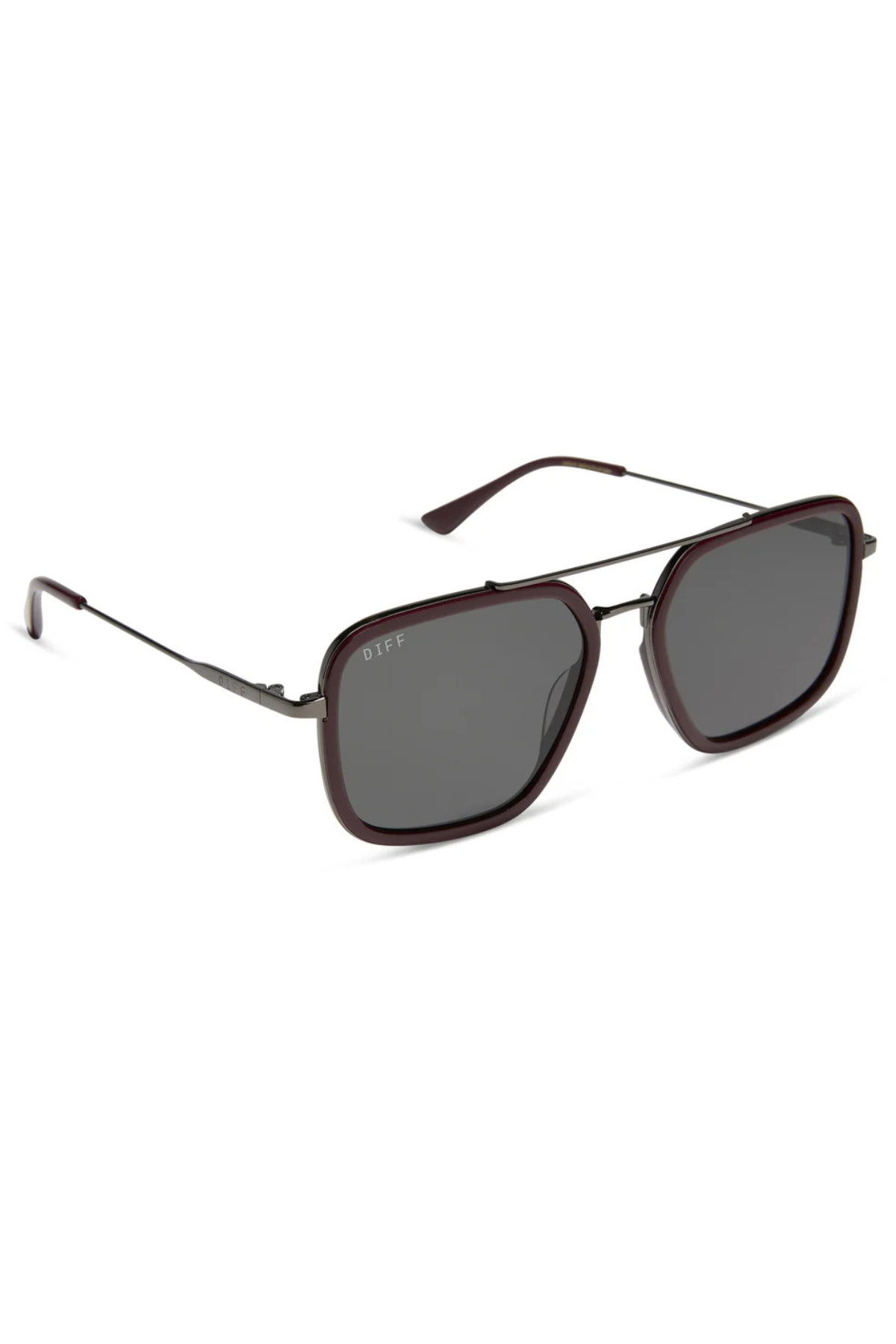 Jordan Navigator Sunglasses in Dark Cherry Lacquer Grey Gradient | Diff Eyewear Diff Eyewear