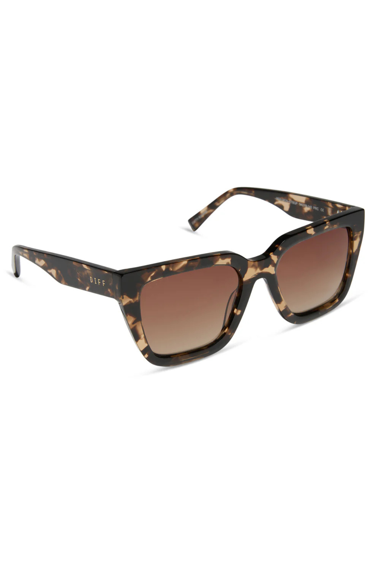 Amara Square Sunglasses in Espresso Tortoise Brown Gradient | Diff Eyewear Diff Eyewear