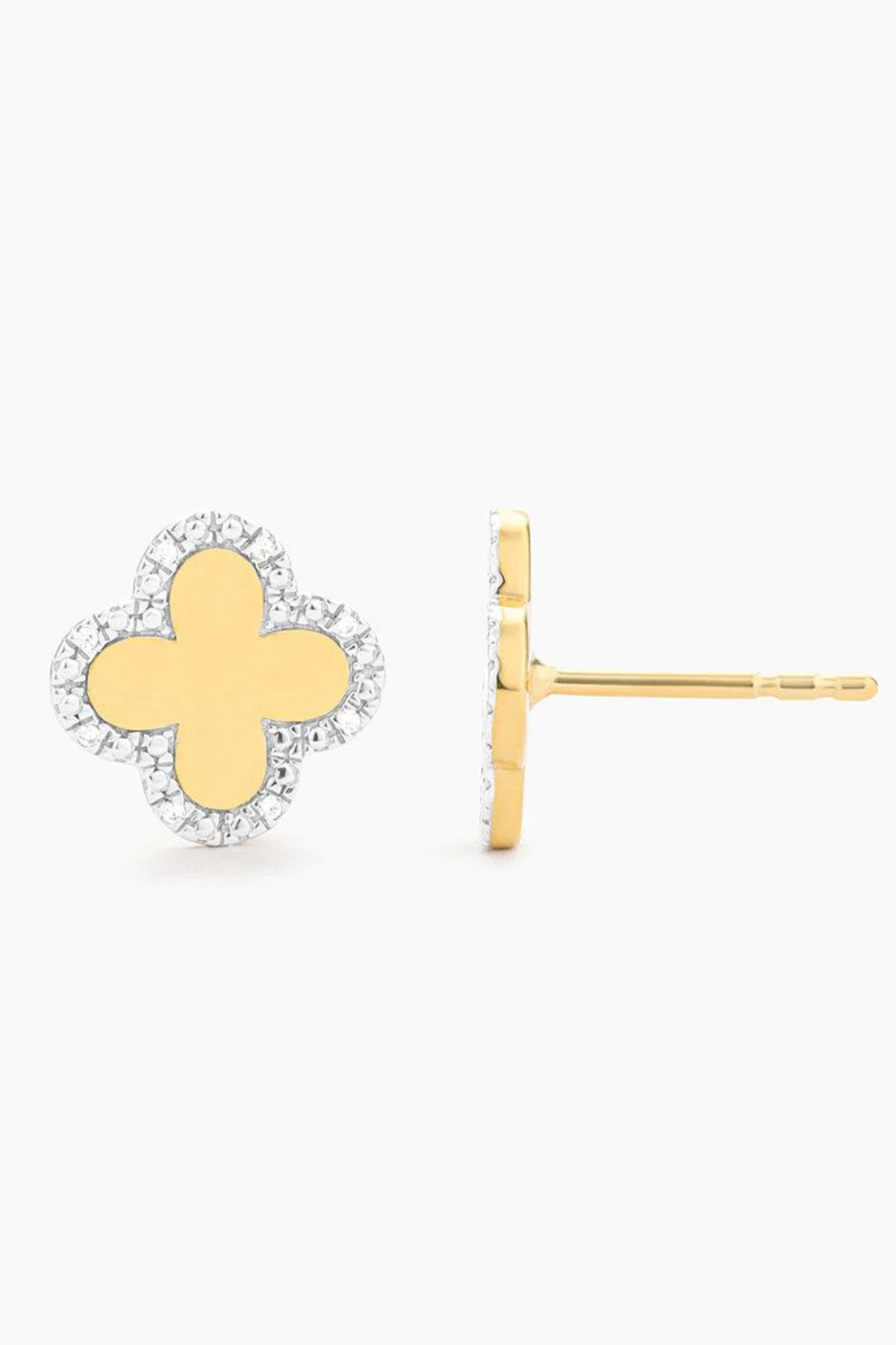 Classic Bloom Clover Stud Earrings in Gold Ella Stein