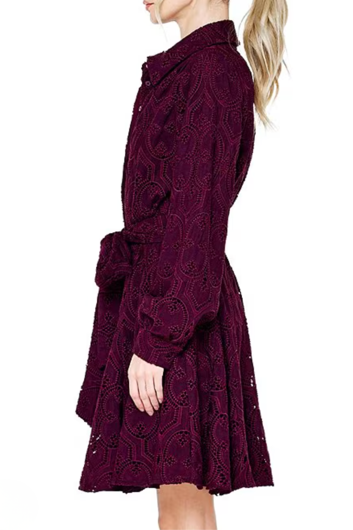 Serane Embroidered Lace Shirt Dress Ciebon