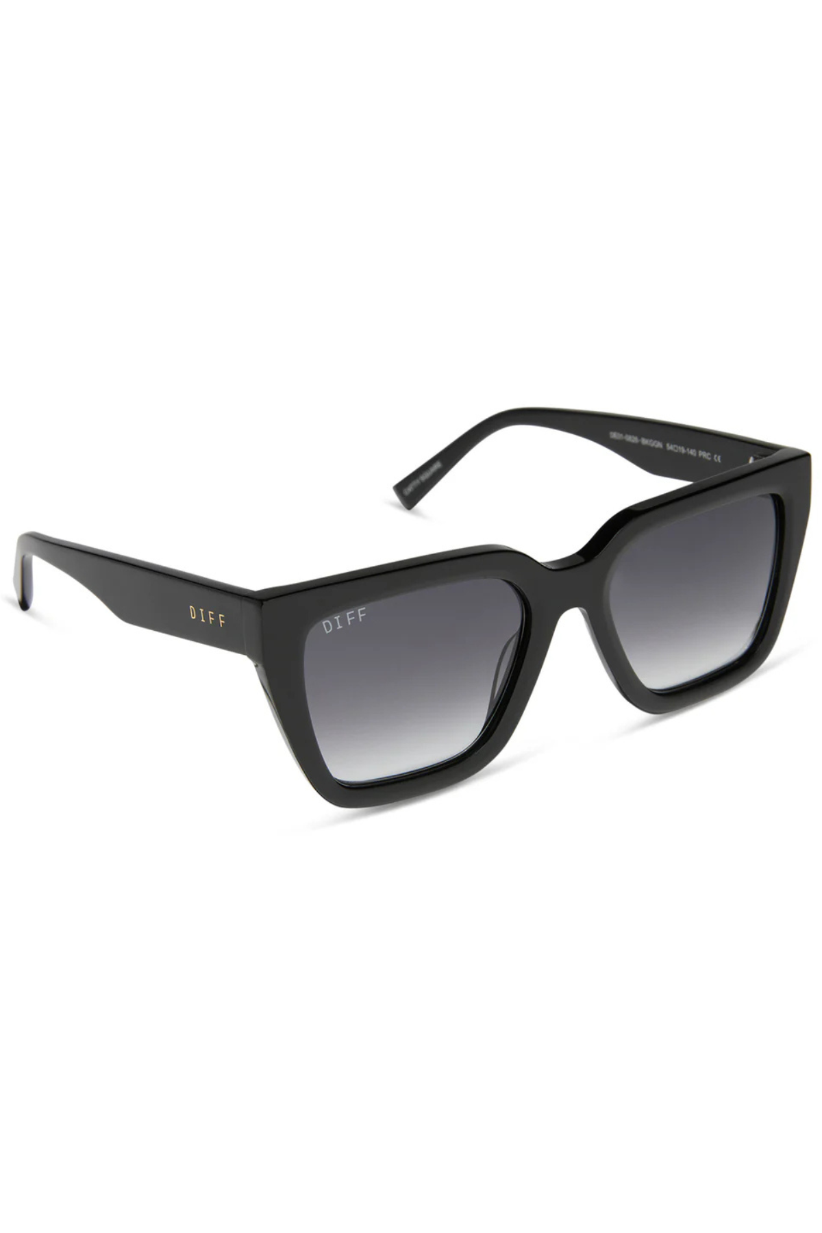 Amara Square Sunglasses in Black Grey Gradient Diff Eyewear