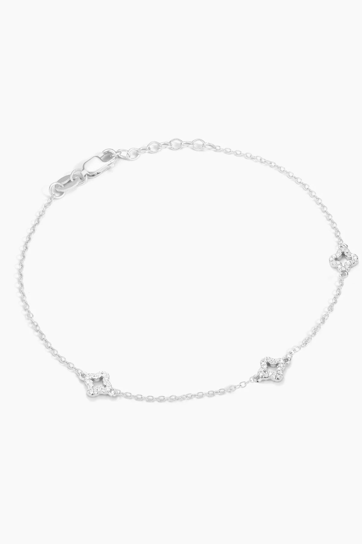 Diamond Station Chain Bracelet in Silver Ella Stein