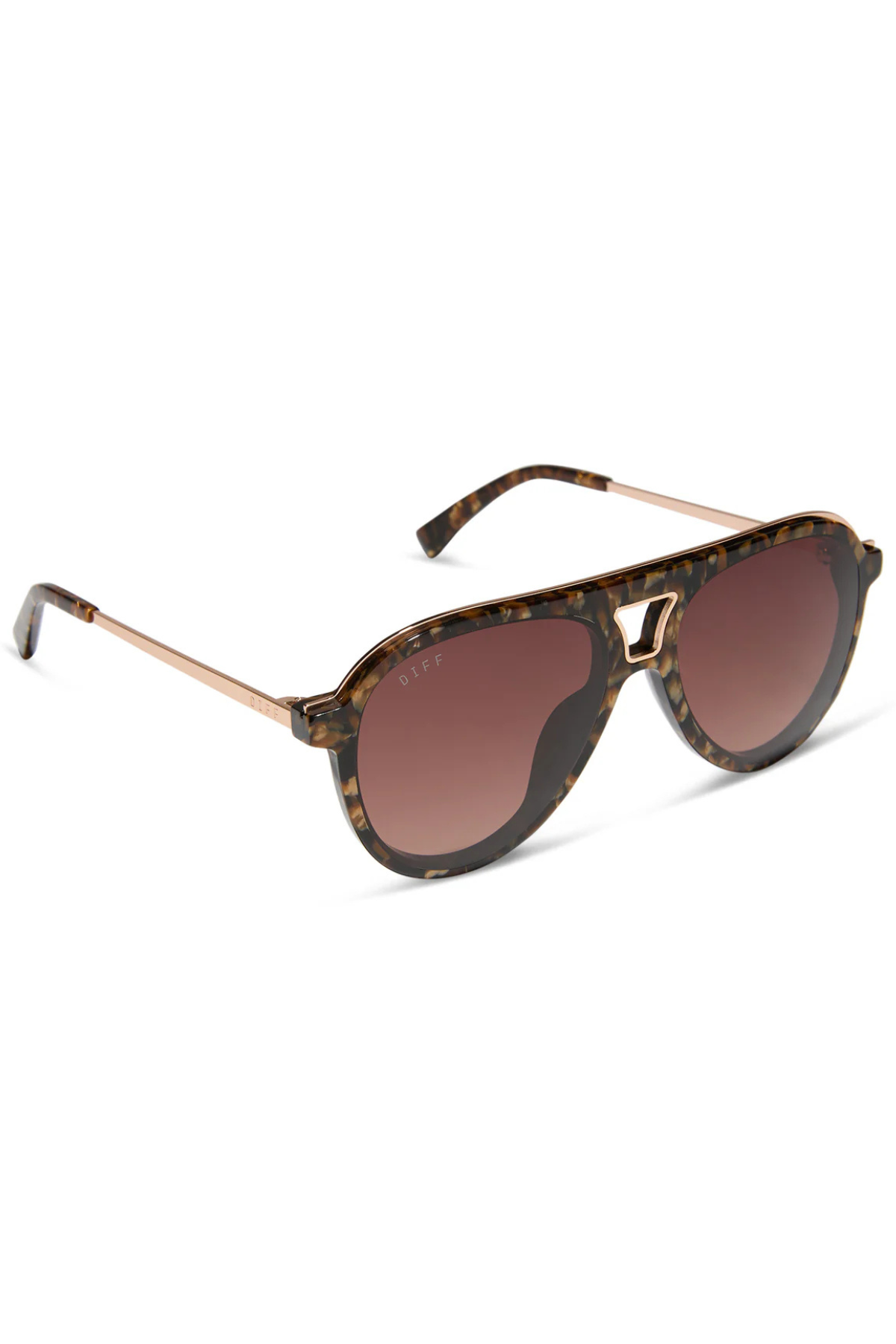 Tosca III Sunglasses in Glitter Tortoise Brown | Diff Eyewear Diff Eyewear