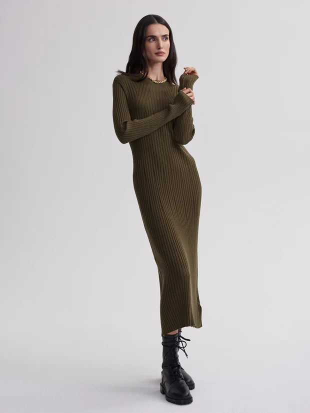 Varley | Axel Rib Knit Midi Dress