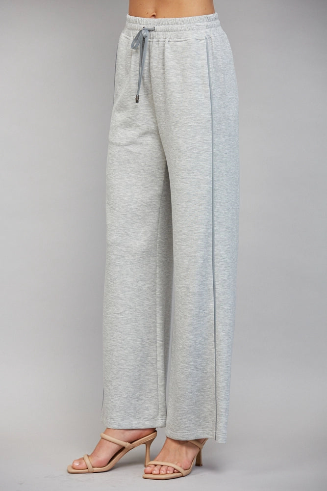 Contrast Fabric Seam Detail Wide Leg Sweatpants Fate