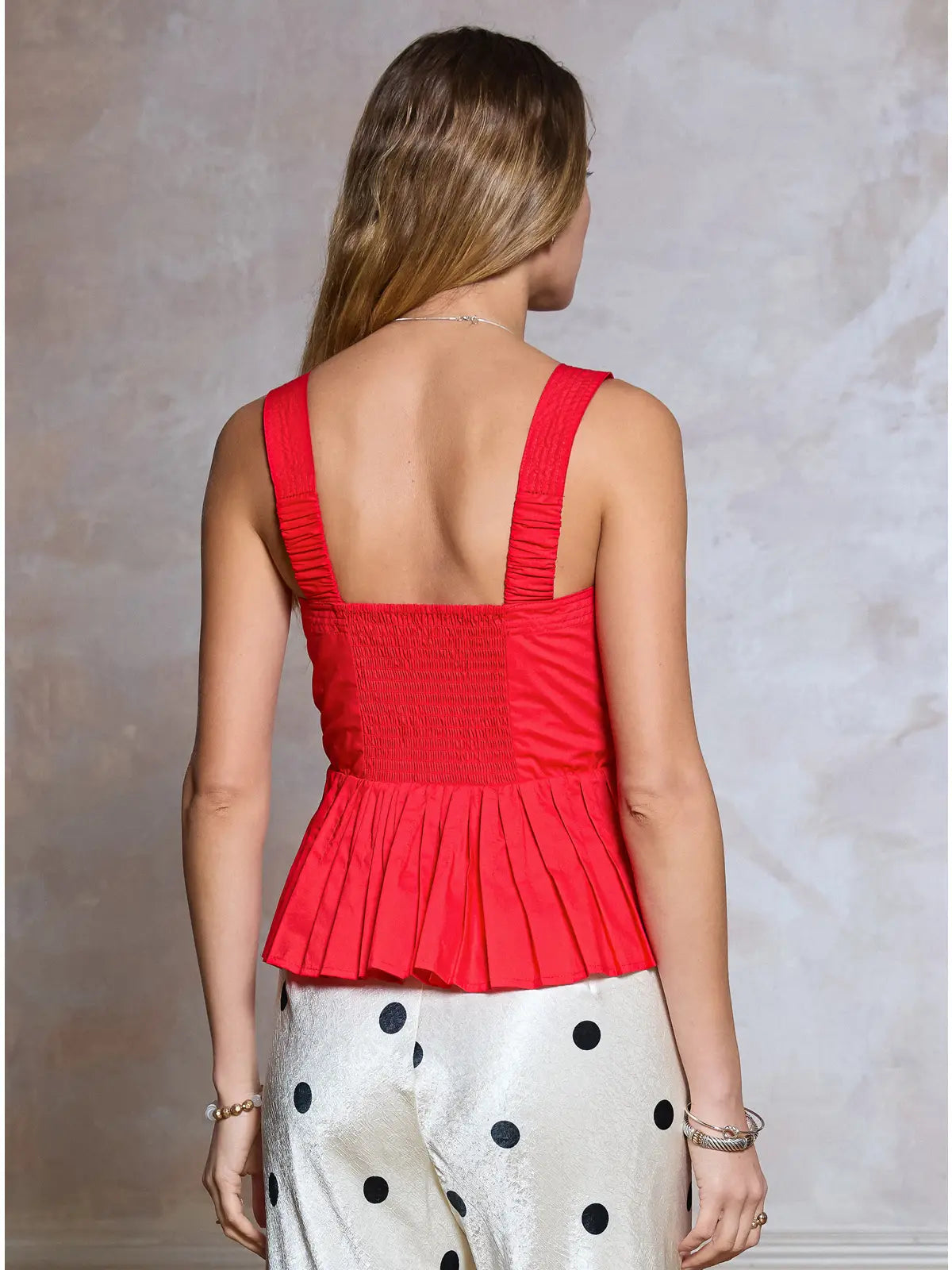 Sleeveless Embroidered Peplum Top Current Air