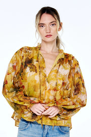 Teddy Button Down Ruffle Top Ciebon