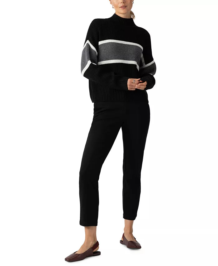 Mock Neck Stripe Sweater