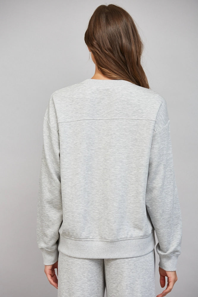 Contrast Fabric Seam Detail Drop Shoulder Sweatshirt Fate
