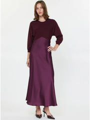 Sweater Mixed Media Midi Dress Current Air