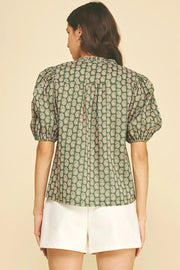 Jaylan Paisley Print V-Neck Blouse Pinch