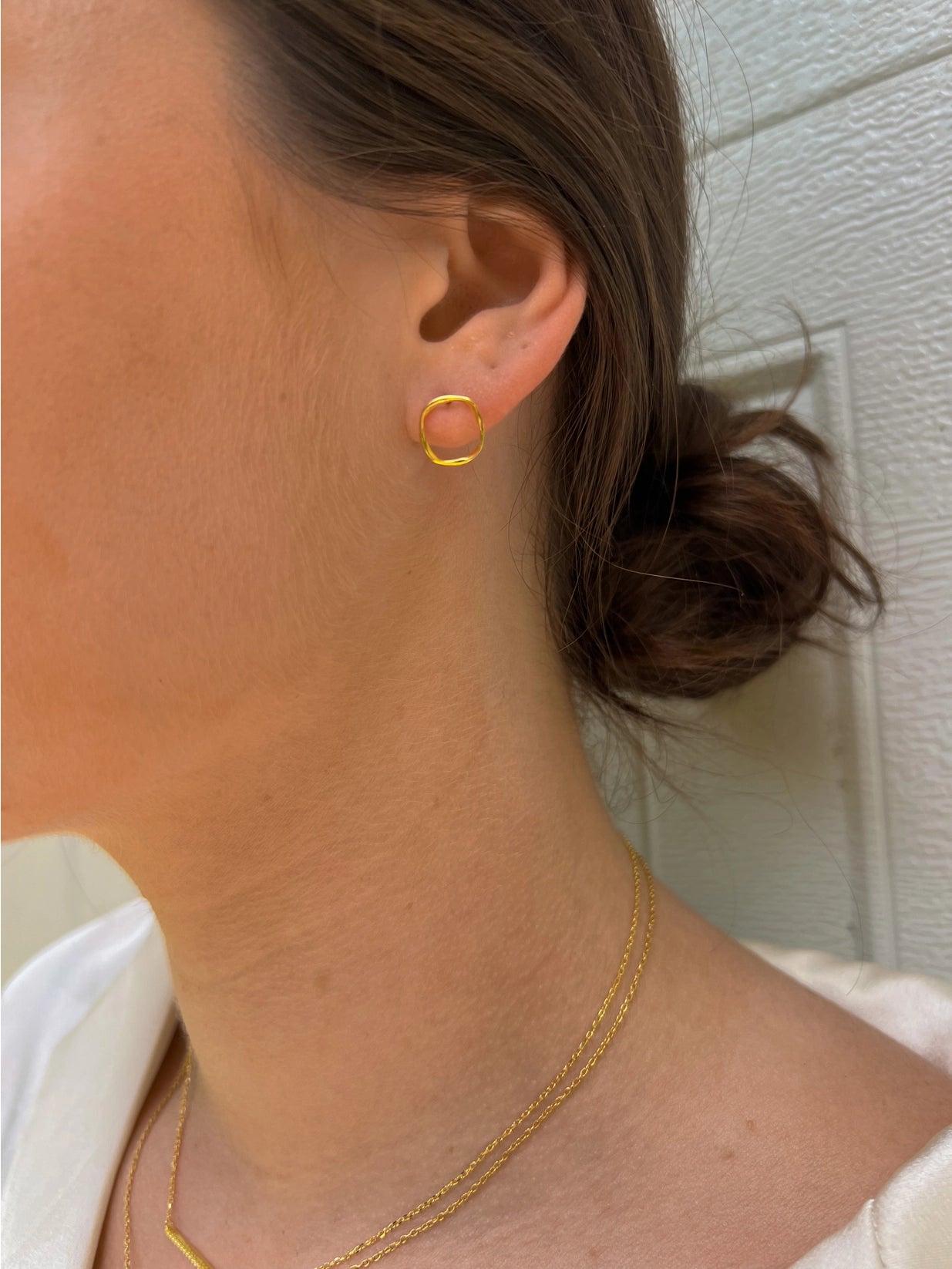 Gold Open Shape Studs