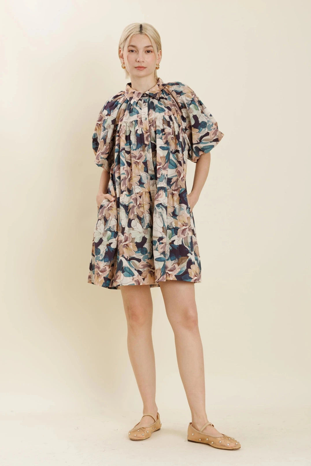Floral Shirt Dress Aureum