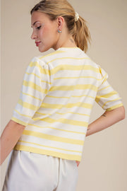 Round Neck Short Sleeve Knit Top Glam