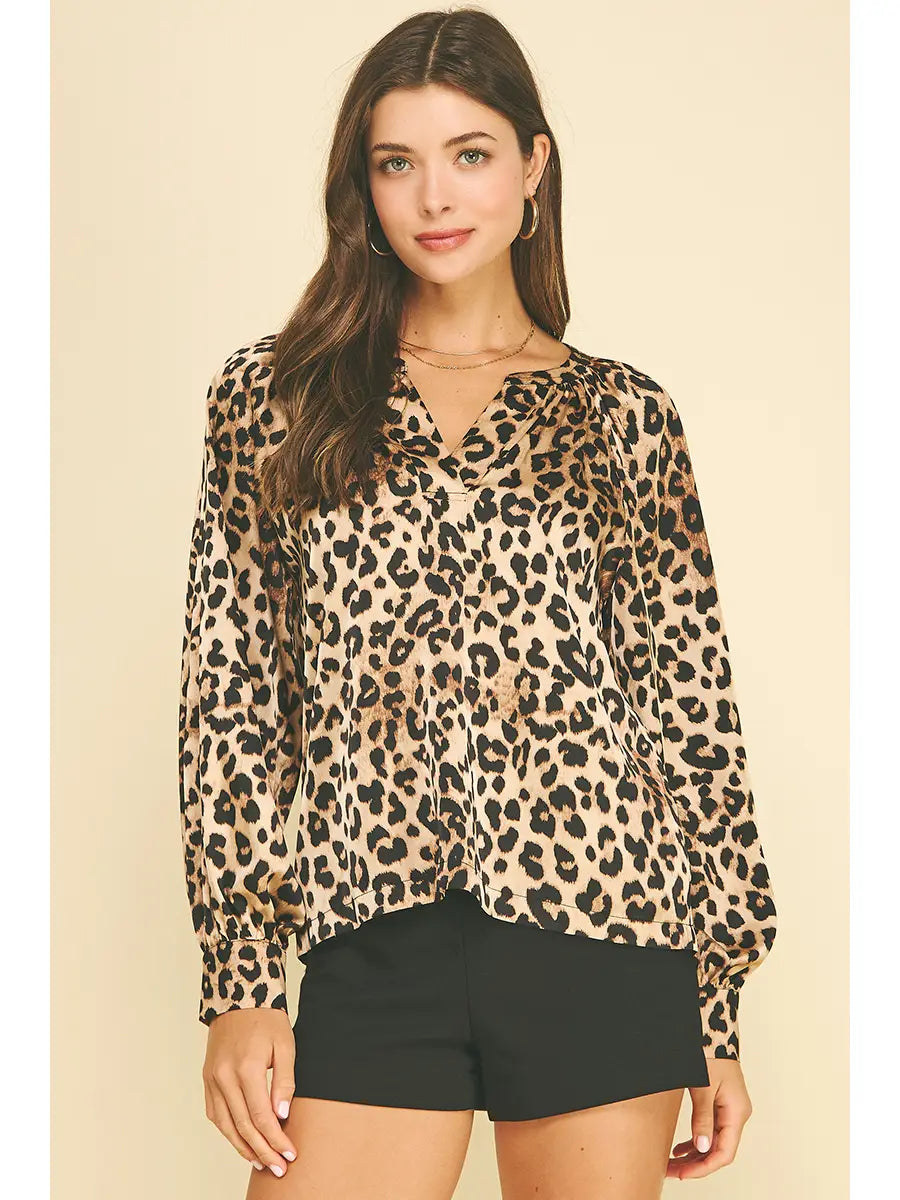 Silky Leopard Print Blouse Pinch