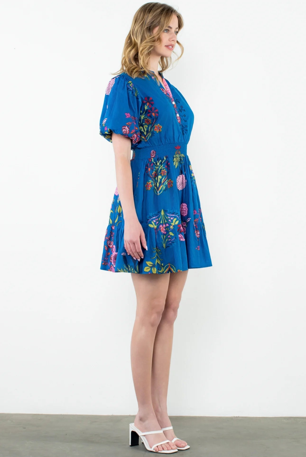 Michelle Floral Puff Sleeve Dress THML