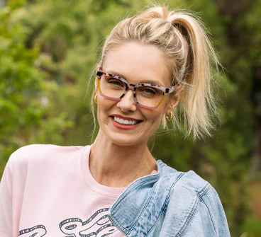 Birdie Glasses in Pink Chai Colorblock | Peepers Peepers