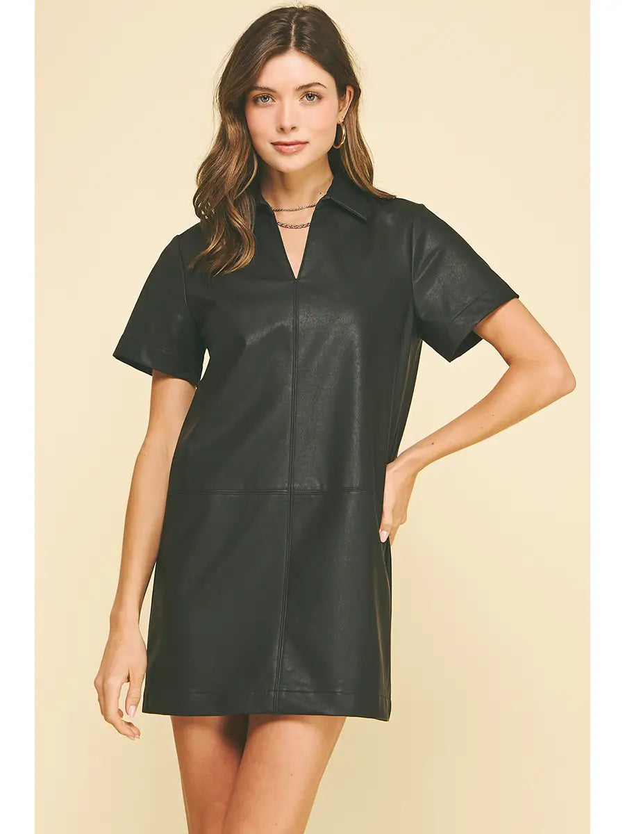 Leather Tunic Mini Dress Pinch