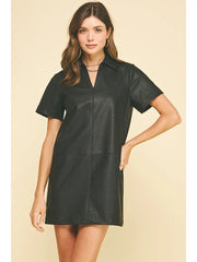 Leather Tunic Mini Dress Pinch