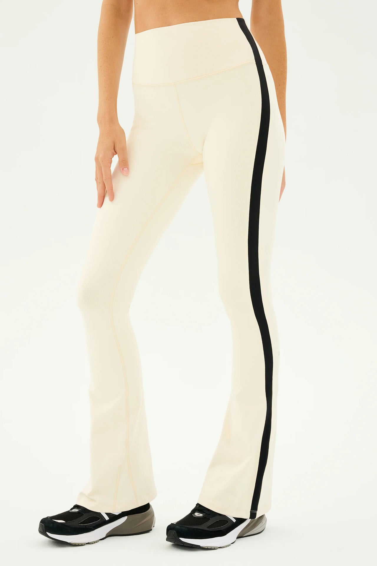 Splits59 | Raquel High Waist Flared Legging with Side Stripe