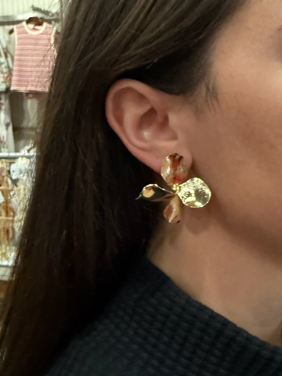 Gold Flower Earrings