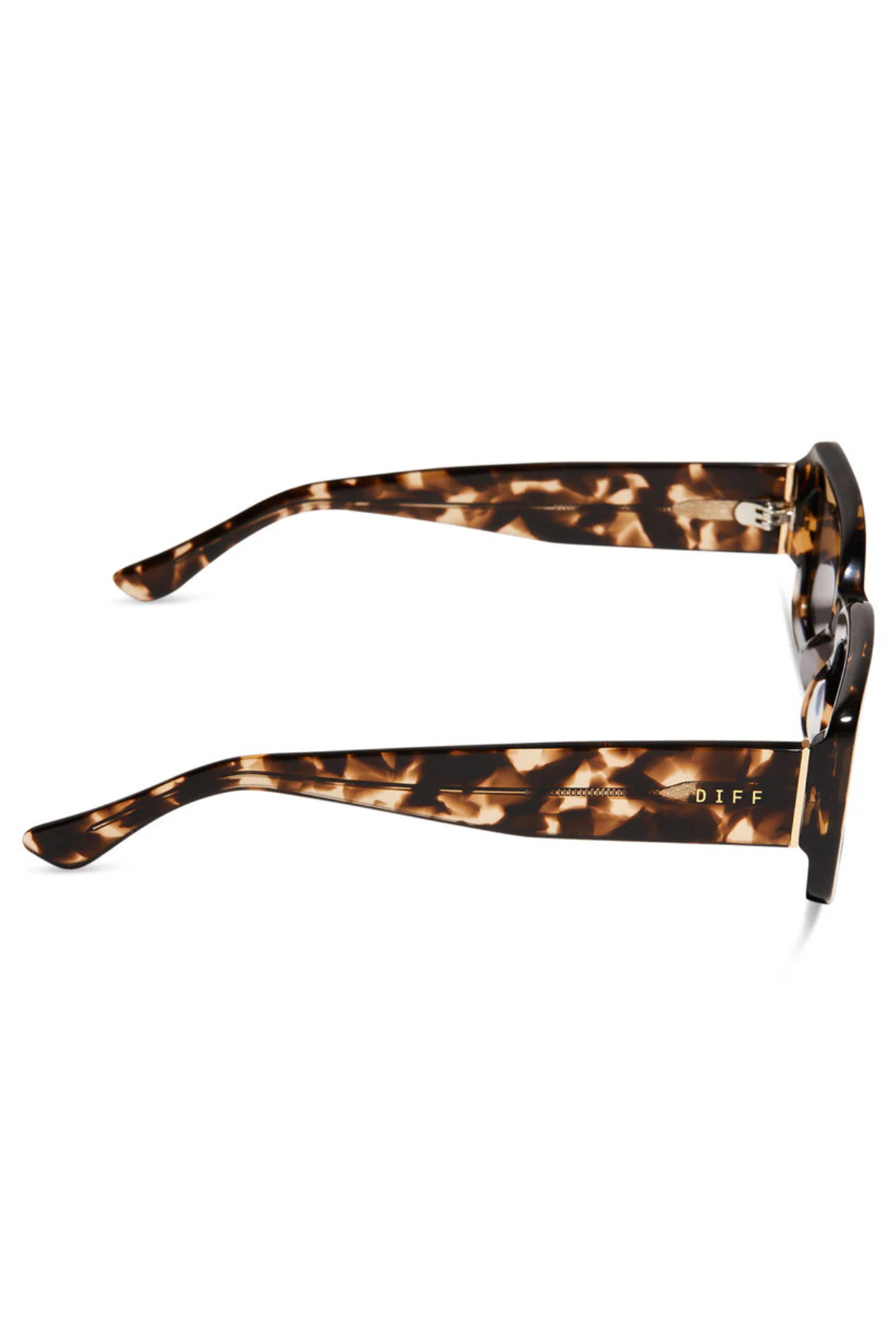 Indy Rectangle Sunglasses in Espresso Tortoise Grey | Diff Eyewear Diff Eyewear