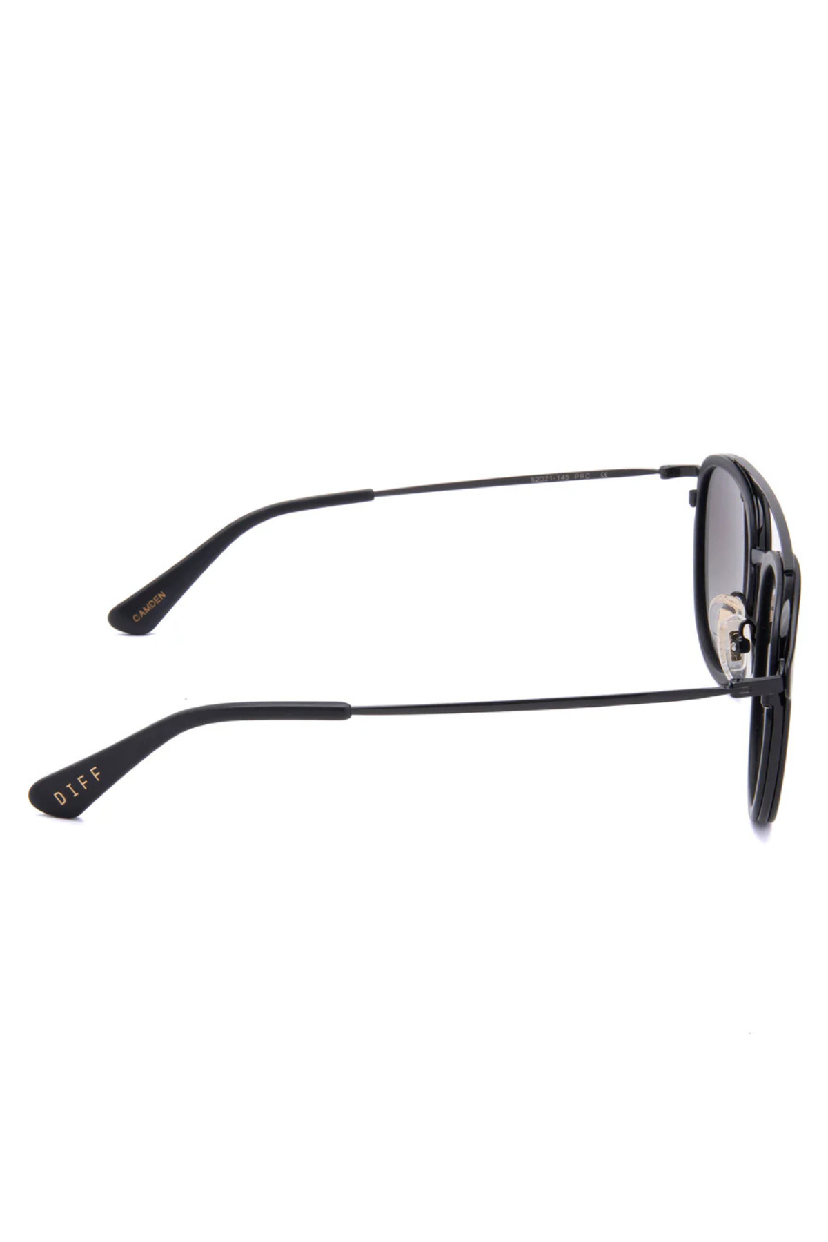 Camden Round Sunglasses in Matte Black Grey Polarized | Diff Eyewear Diff Eyewear