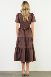 Becky Hem Tiered Maxi Dress THML